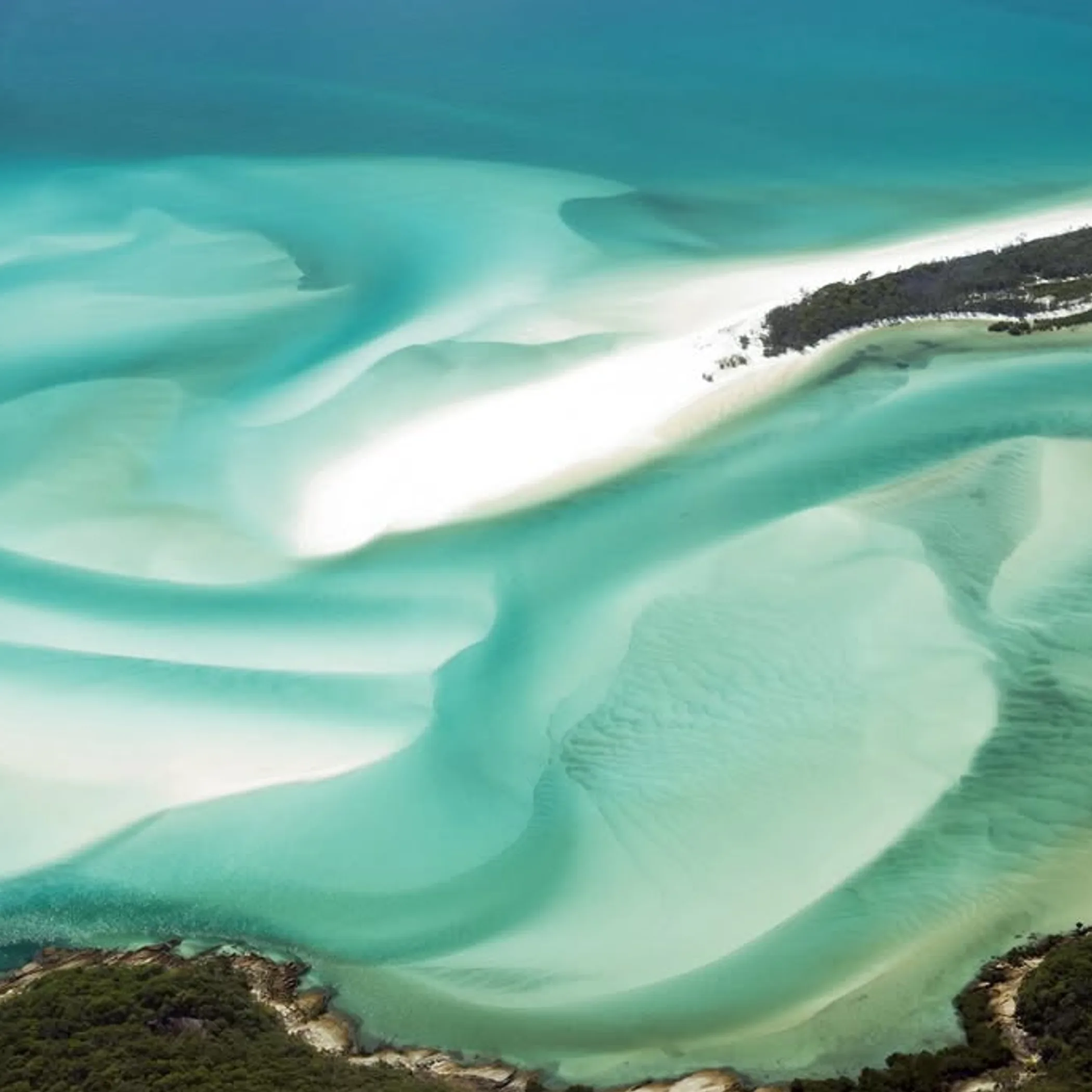 turquoise waters and white sand